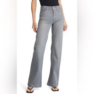 PAIGE Leenah Women's Light Gray Wide Leg Stretch Denim Jeans